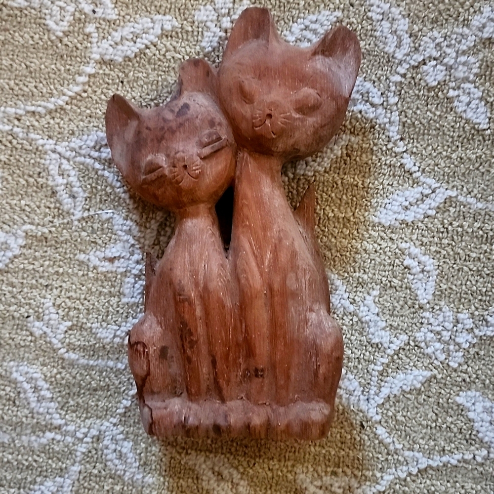 MCM Wooden Teak Cat Figurine